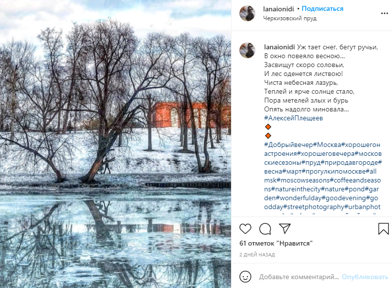 Фото дня: таяние льда на Черкизовском пруду